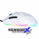 SENSORX RGB WIRED GAMING MOUSE - Hollow Honeycomb Shell
