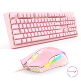 Sensorx Pink Gaming Keyboard Mouse Set