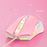 Sensorx Pink Gaming Keyboard Mouse Set